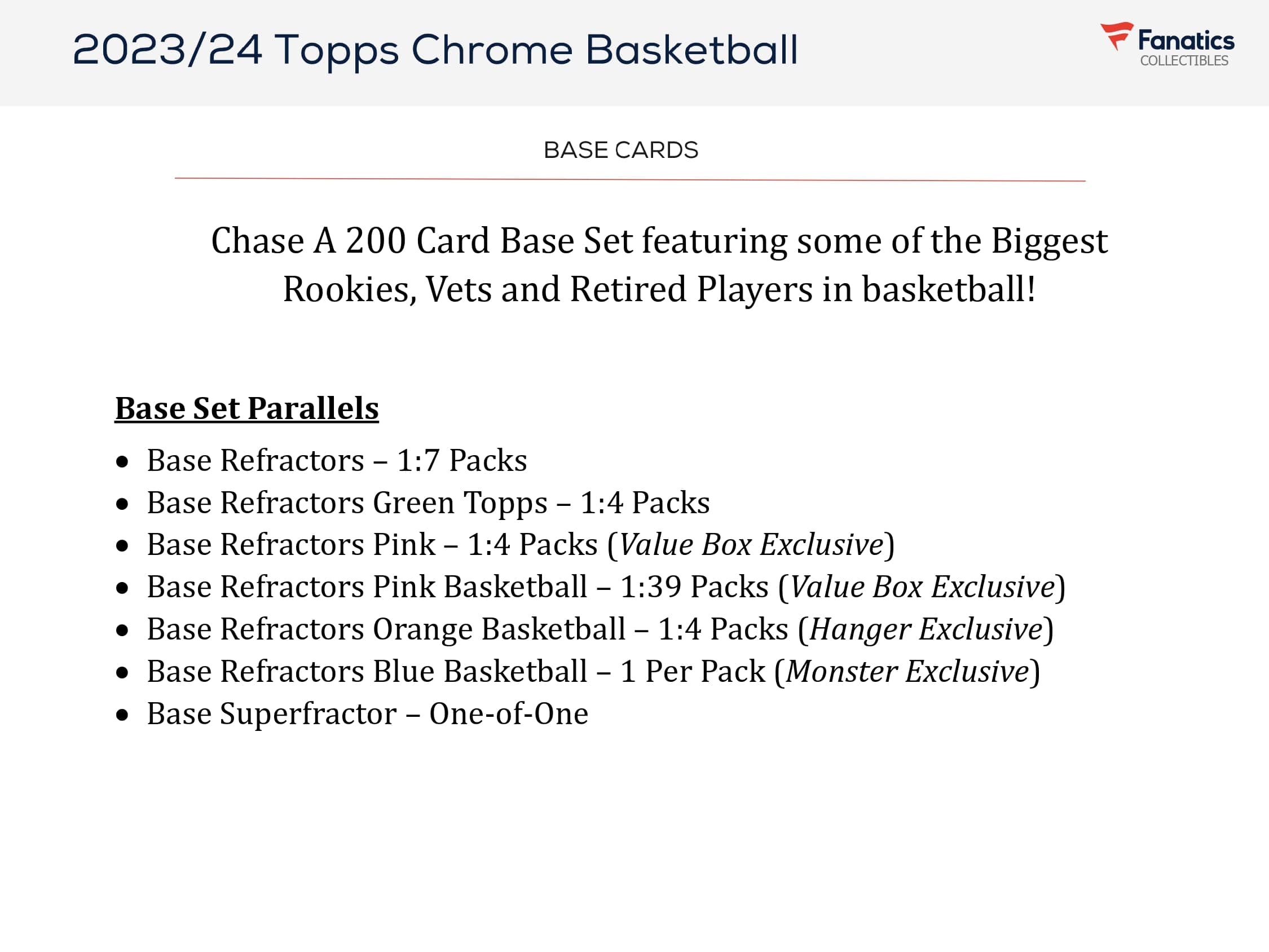 Topps Chrome Basketball 2023/24 - Value Box