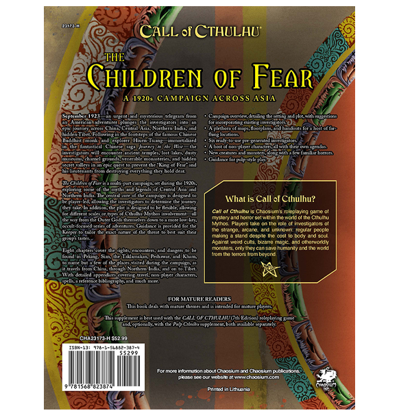 Call of Cthulhu RPG: The Children of Fear (English)